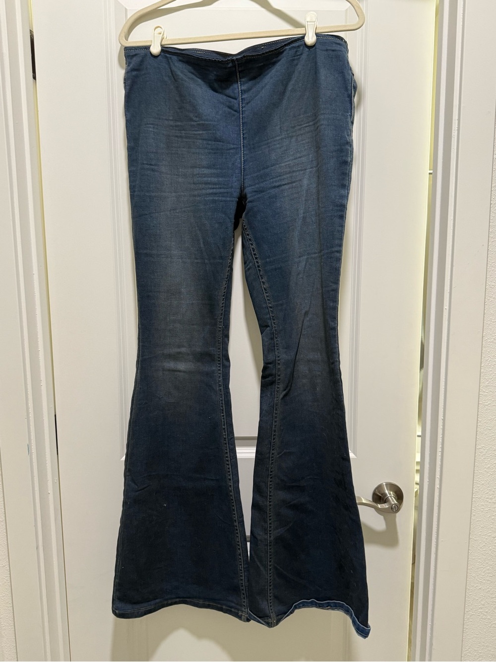We The Free Penny Pull-On Flare Jeans in dark denim